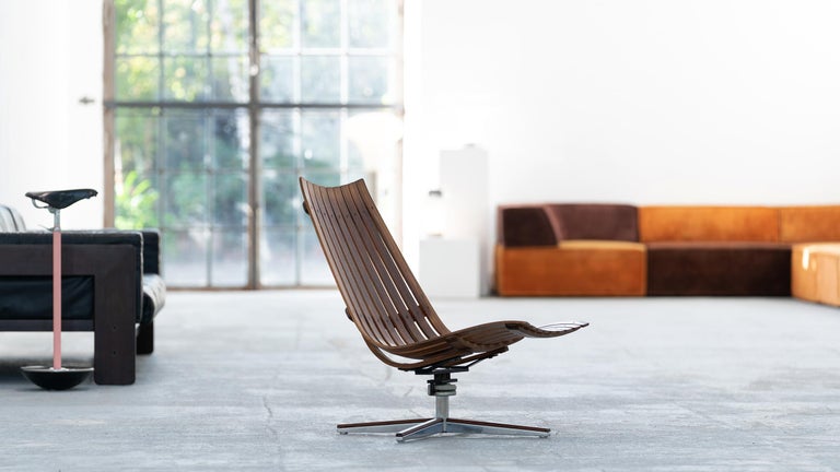 Hans Brattrud, Scandia Swivel Lounge Chair, 1957 for Hove Møbler, Norway For Sale 7