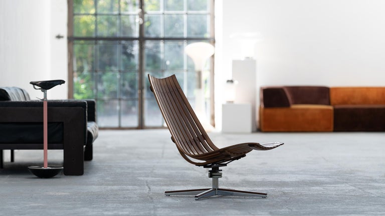 Hans Brattrud, Scandia Swivel Lounge Chair, 1957 for Hove Møbler, Norway For Sale 11