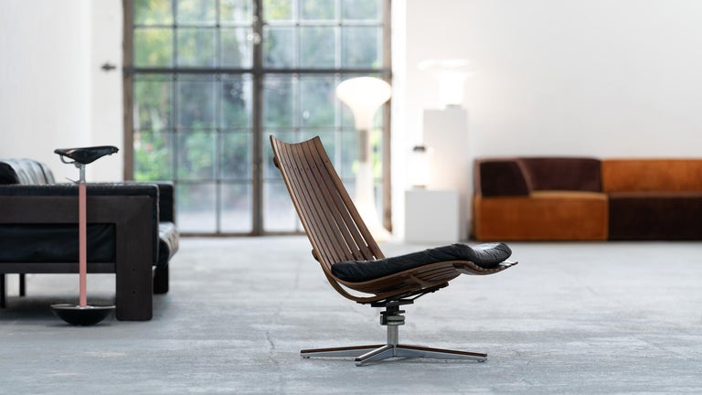 Hans Brattrud, Scandia Swivel Lounge Chair, 1957 for Hove Møbler, Norway For Sale 12