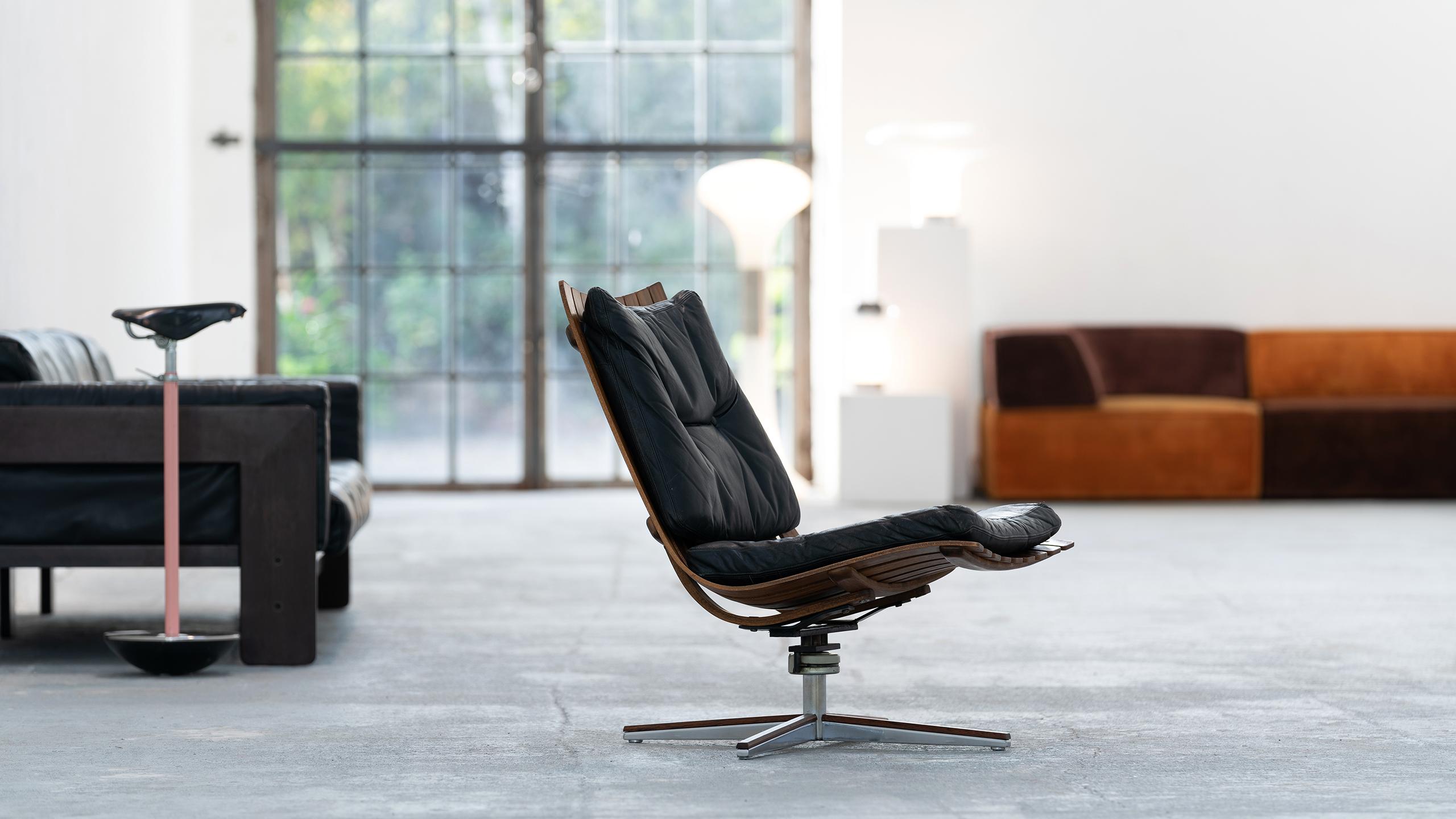 Hans Brattrud, Scandia Swivel Lounge Chair, 1957 for Hove Møbler, Norway For Sale 10