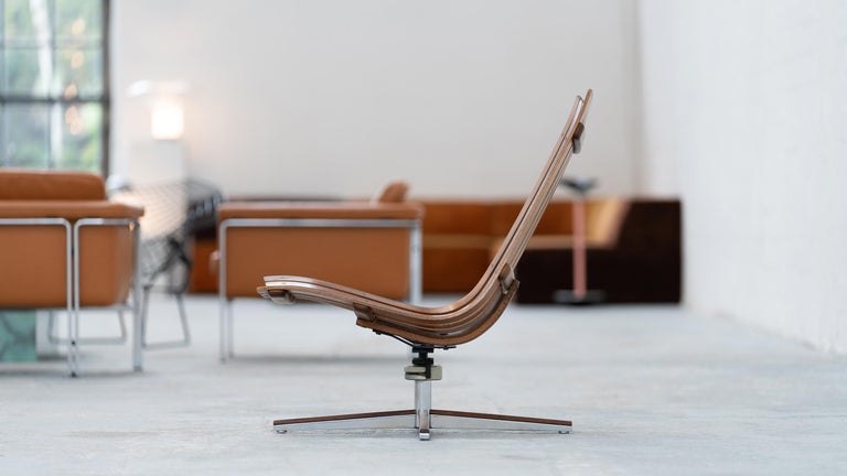 Hans Brattrud, Scandia Swivel Lounge Chair, 1957 for Hove Møbler, Norway In Good Condition For Sale In Munster, NRW