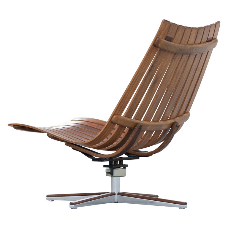 Hans Brattrud, Scandia Swivel Lounge Chair, 1957 for Hove Møbler, Norway For Sale