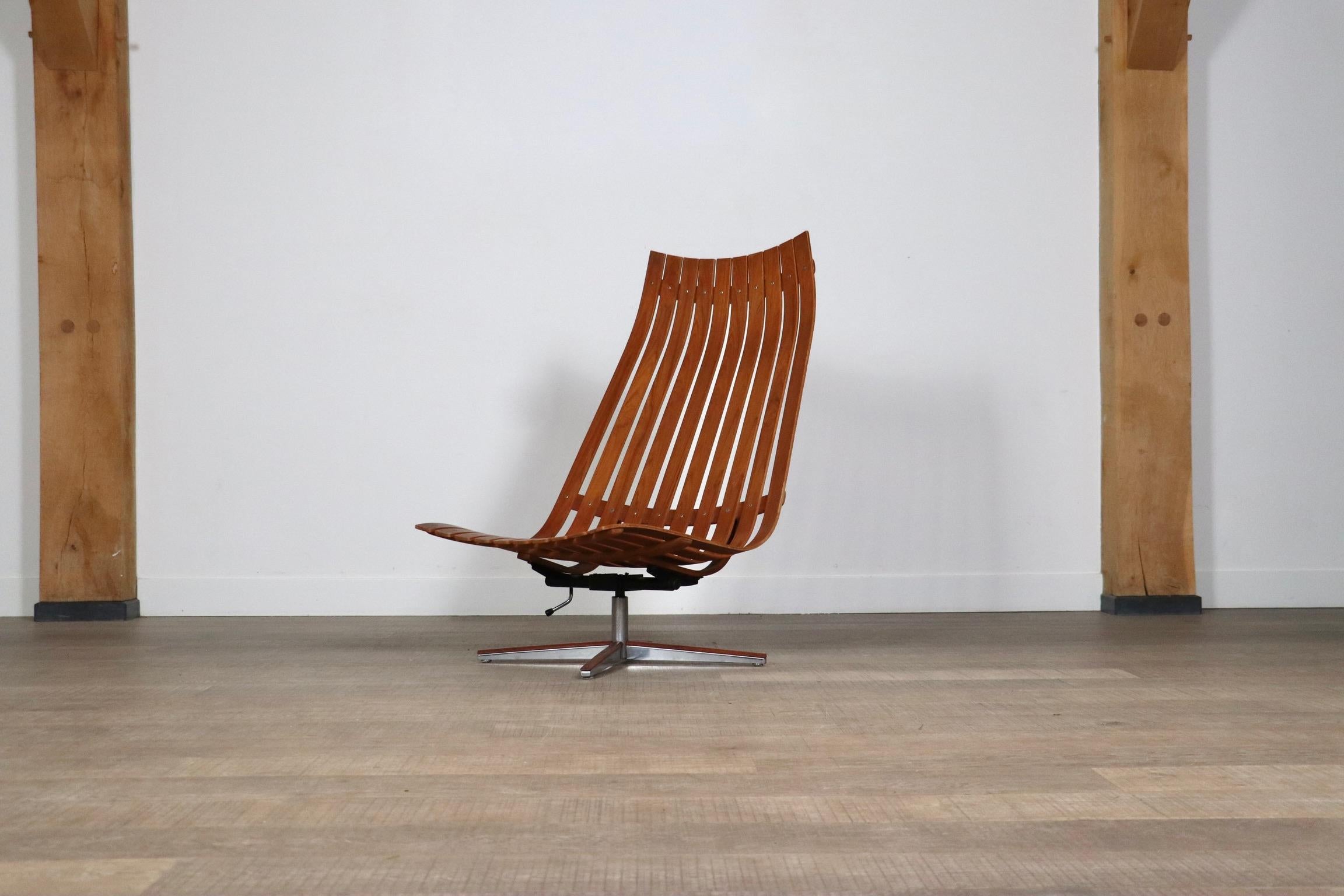 Hans Brattrud Scandia Swivel Lounge Chair For Hove Mobler, Norway 1957 en vente 5