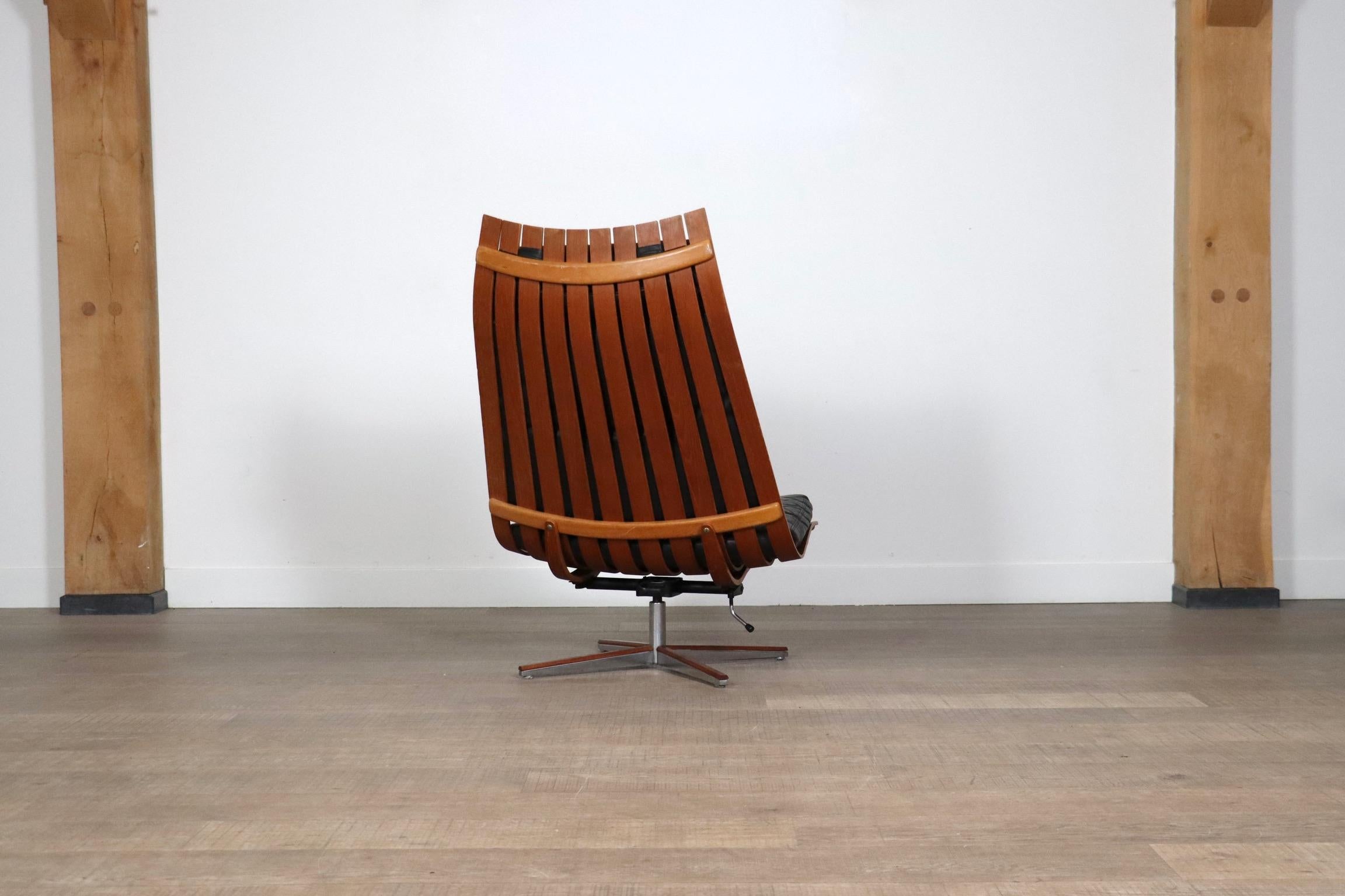 Hans Brattrud Scandia Swivel Lounge Chair For Hove Mobler, Norway 1957 en vente 6