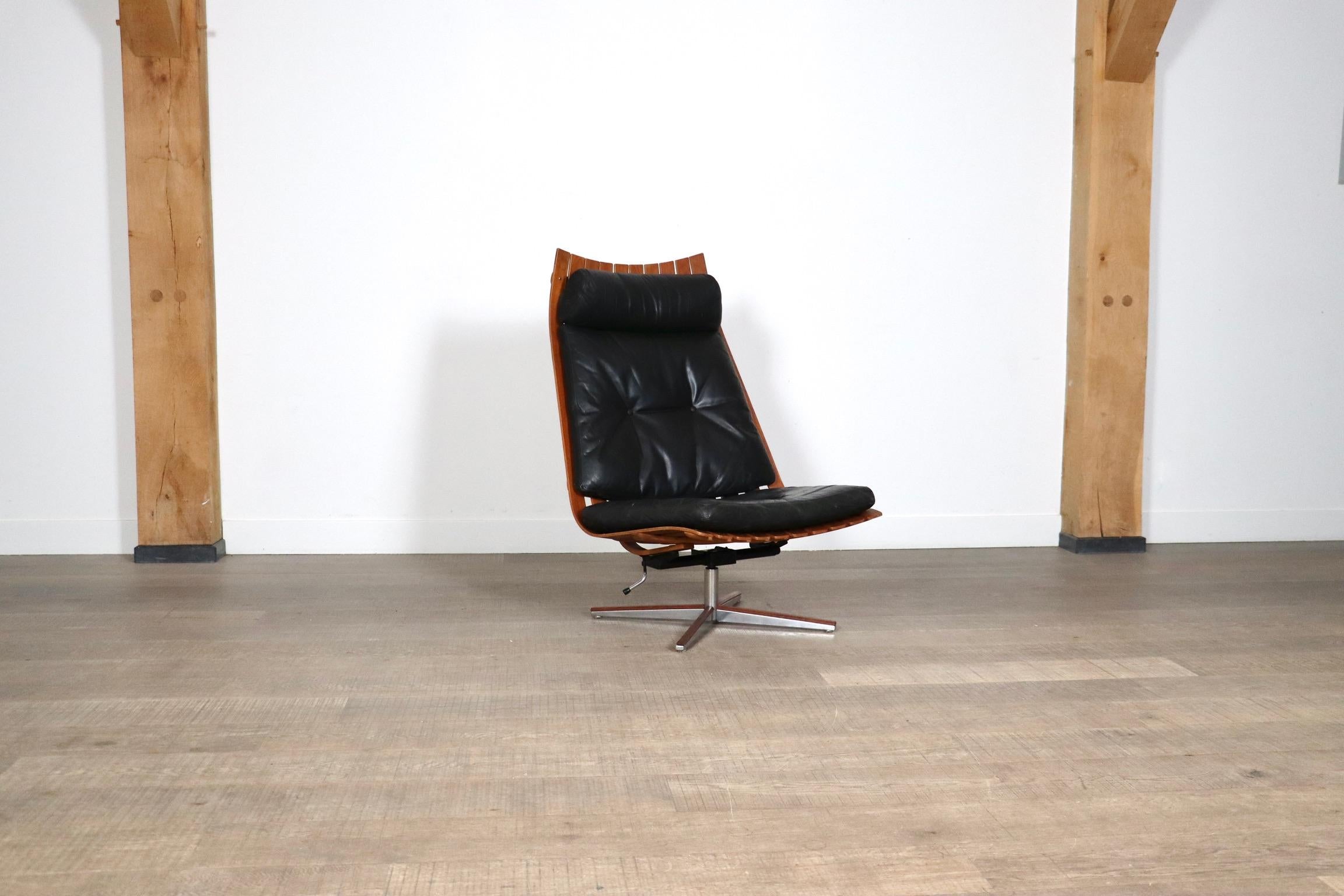 Hans Brattrud Scandia Swivel Lounge Chair For Hove Mobler, Norway 1957 en vente 1