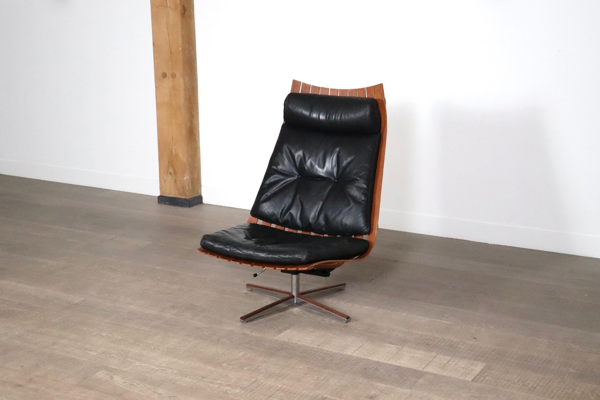 Hans Brattrud Scandia Swivel Lounge Chair For Hove Mobler, Norway 1957 en vente 2