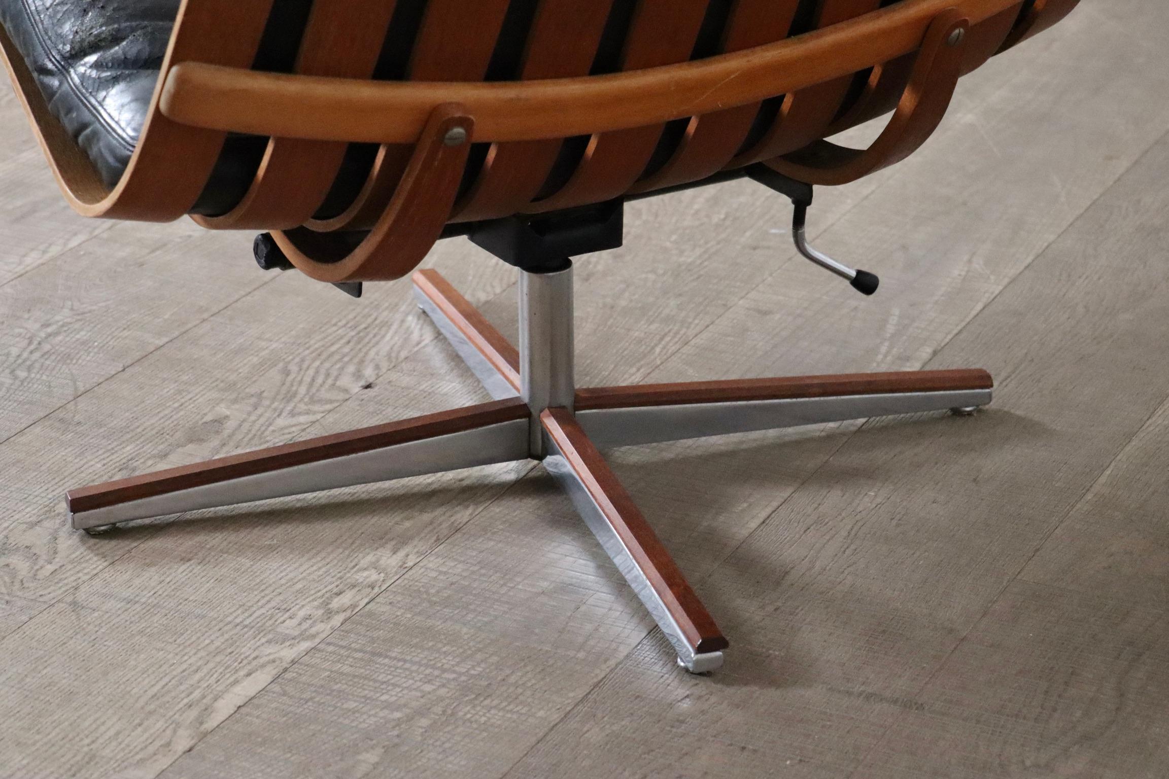 Hans Brattrud Scandia Swivel Lounge Chair For Hove Mobler, Norway 1957 en vente 3