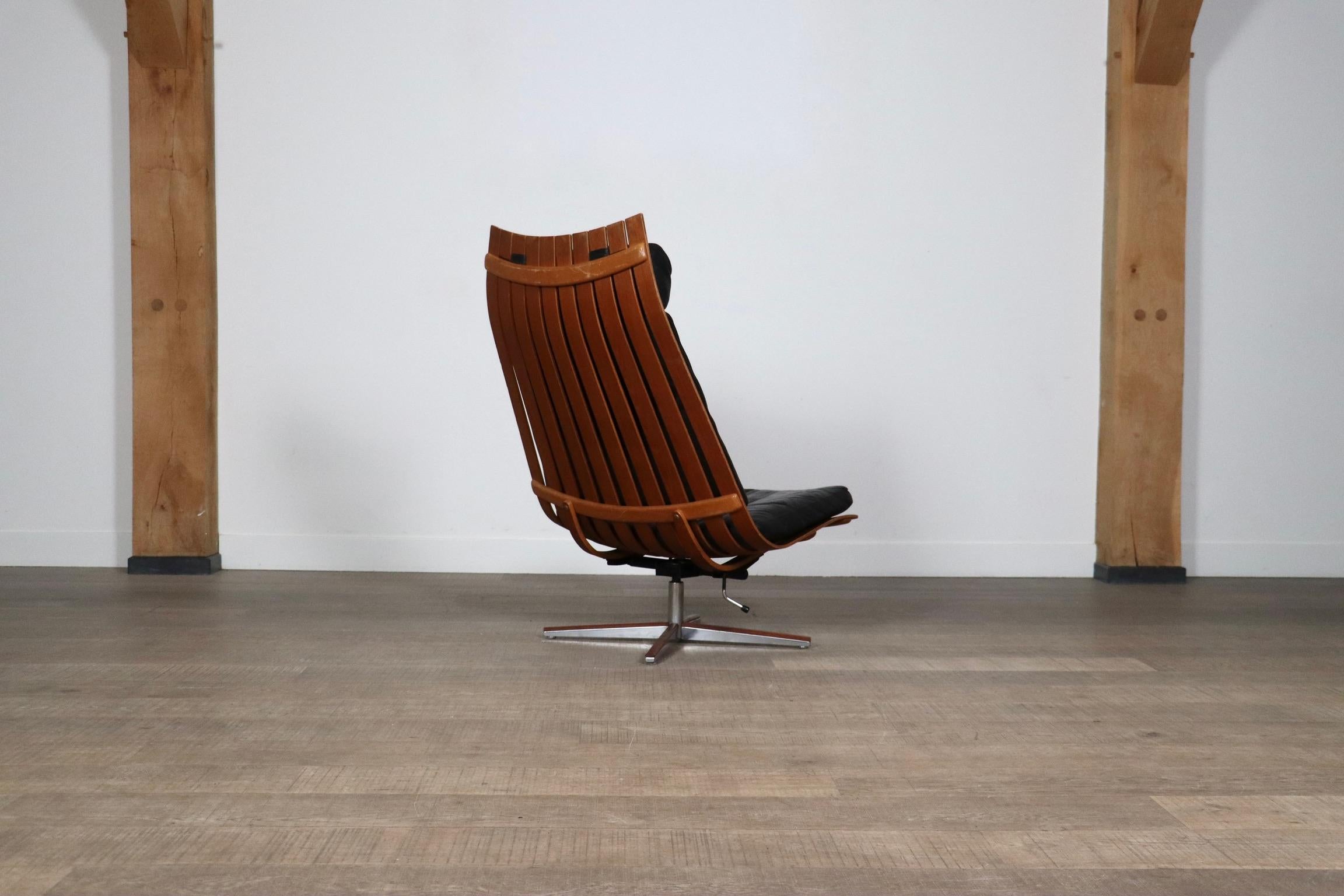 Hans Brattrud Scandia Swivel Lounge Chair For Hove Mobler, Norway 1957 en vente 4