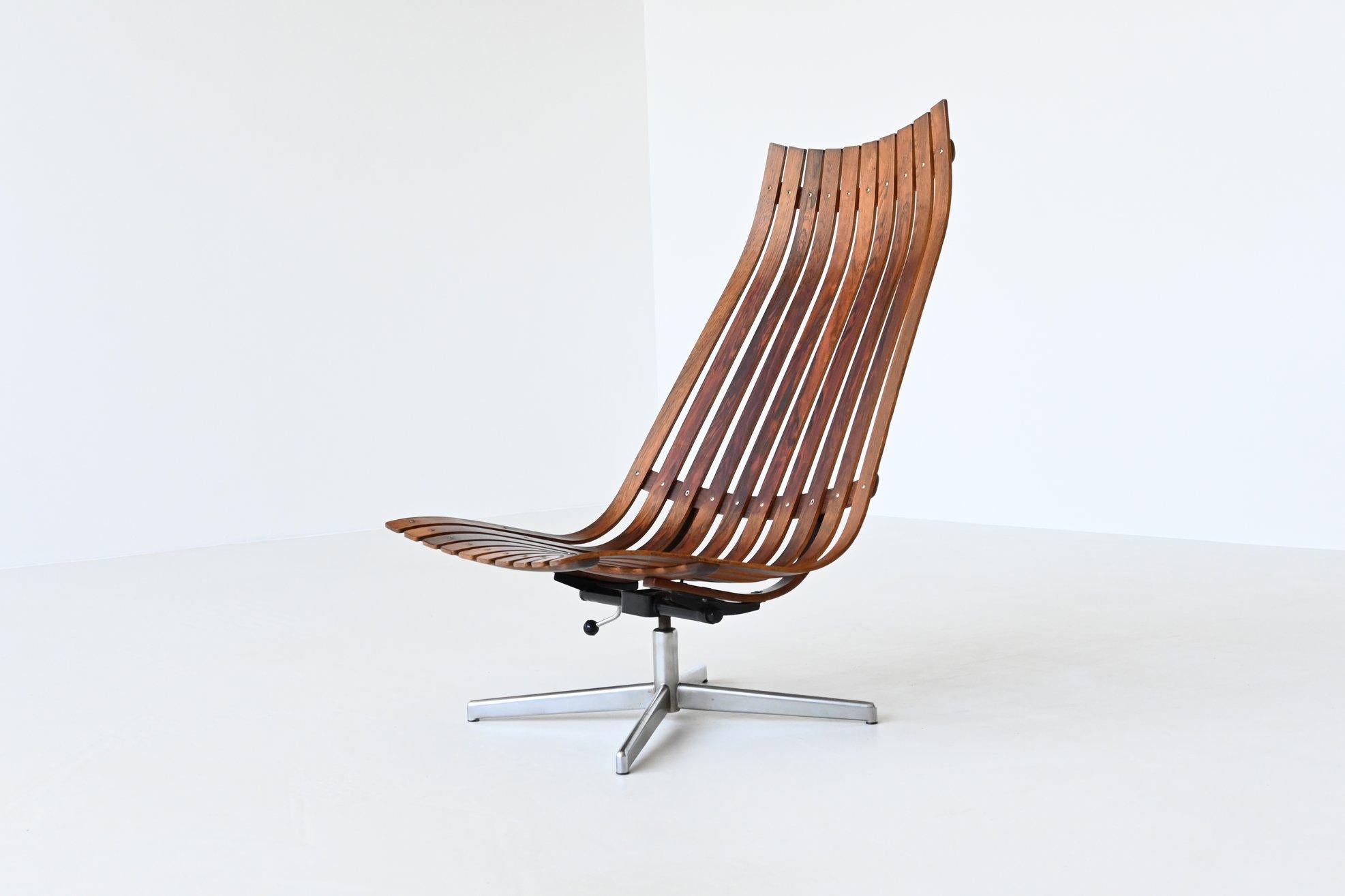 Hans Brattrud Scandia Swivel Lounge Chair Hove Mobler Norway 1957 8