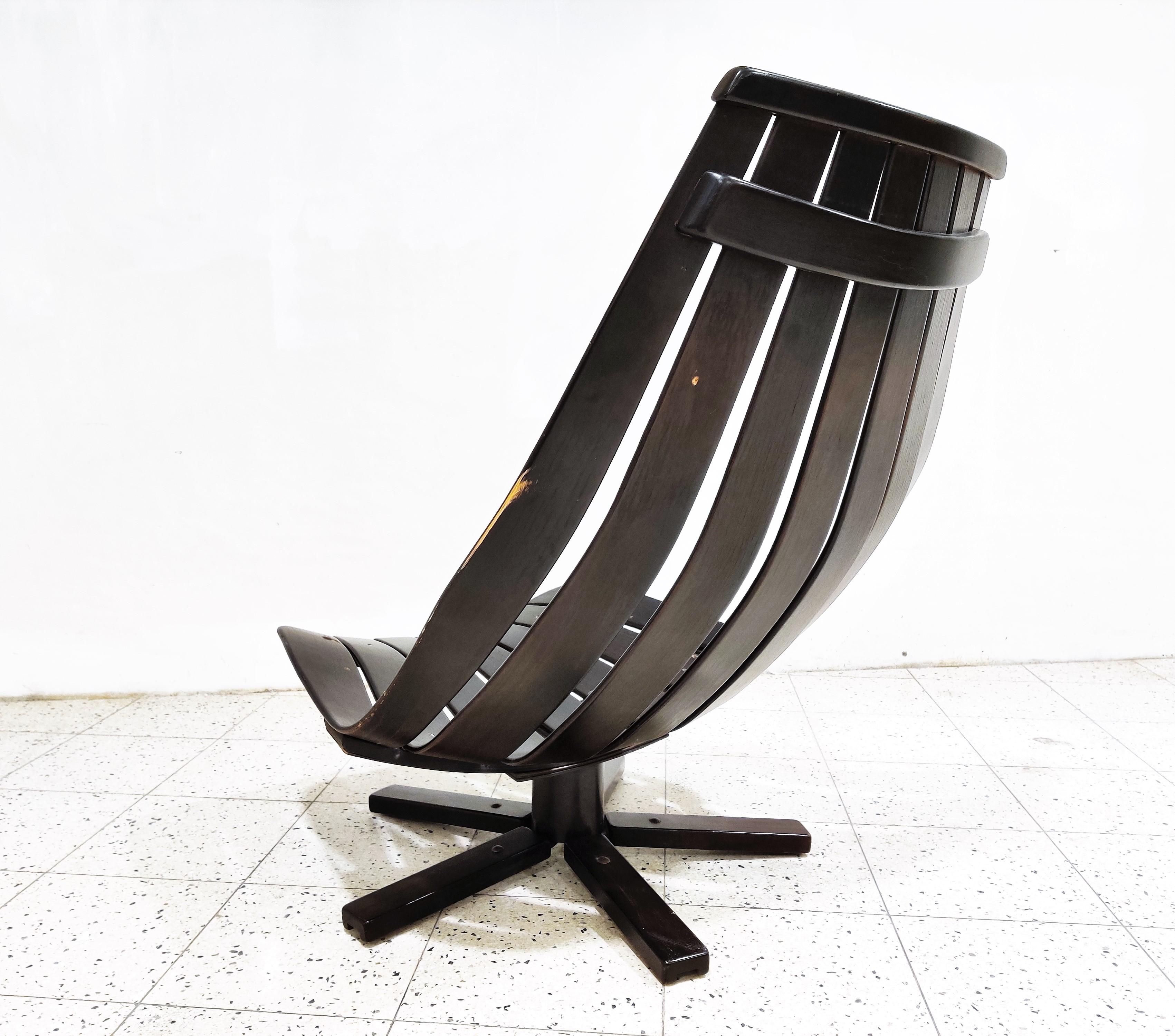 Mid-20th Century Swivel chair attributed to Hans Brattrud, 1960s