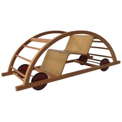 Vintage Hans Brockhage Child's Rocking Chair and Race Car, 1960s