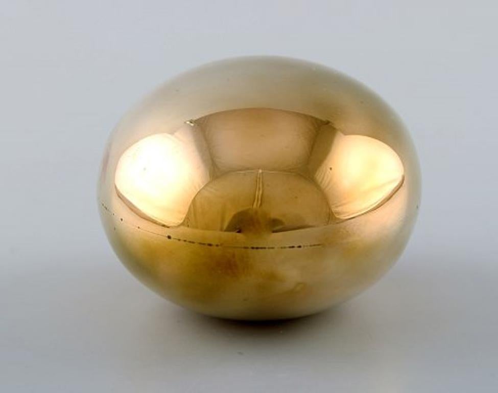 Scandinavian Modern Hans Bunde for Cohr 'Denmark' Brass Egg, Danish Design, 1970s