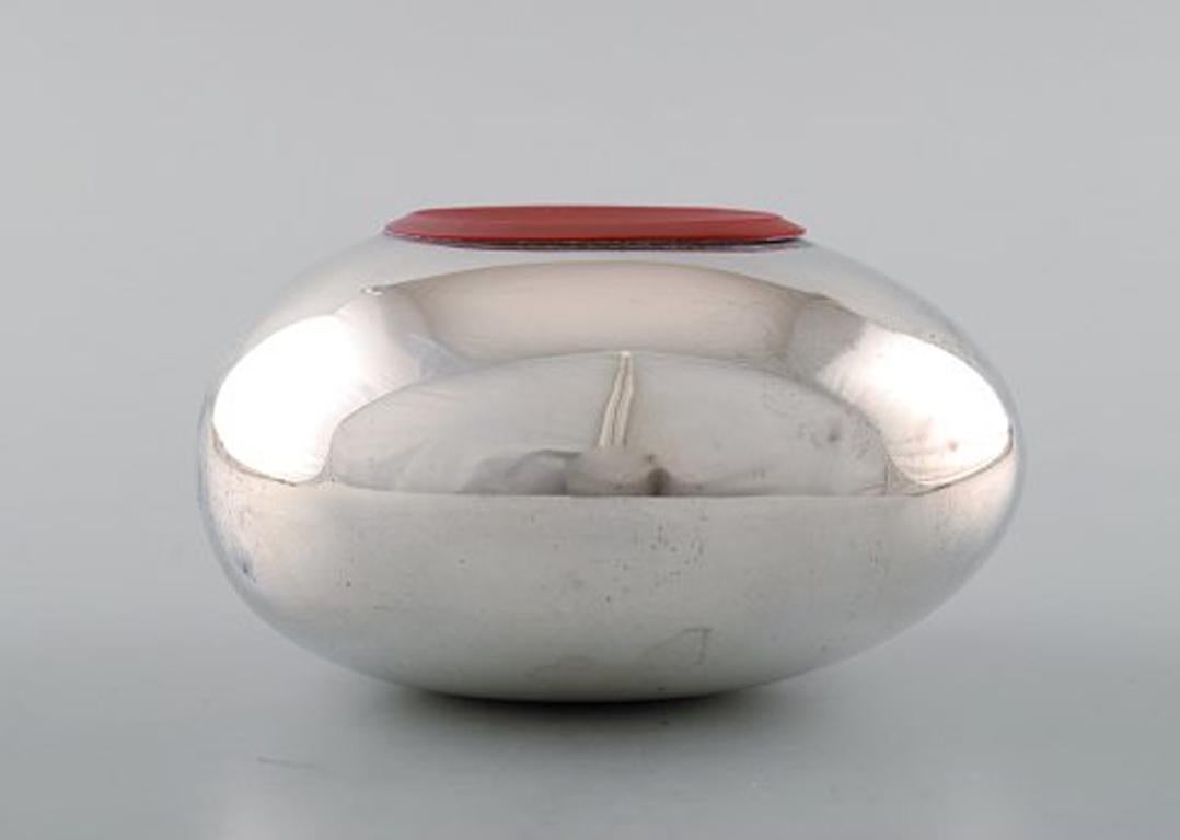 Scandinavian Modern Hans Bunde for Cohr. Egg Shaped Money Box in Stainless Steel, Danish Design For Sale