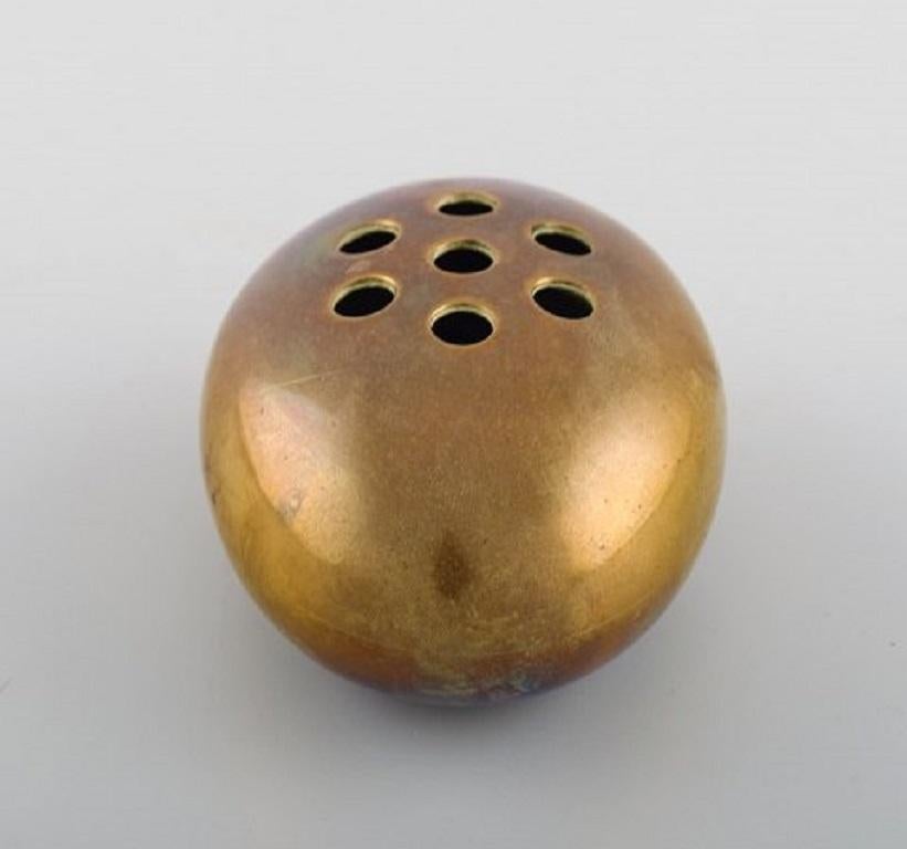 Scandinavian Modern Hans Bunde for Cohr, Egg Shaped Vase in Brass, Danish Design, 1970's
