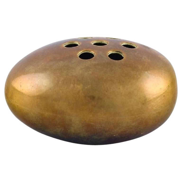 Hans Bunde for Cohr, Egg Shaped Vase in Brass, Danish Design, 1970's