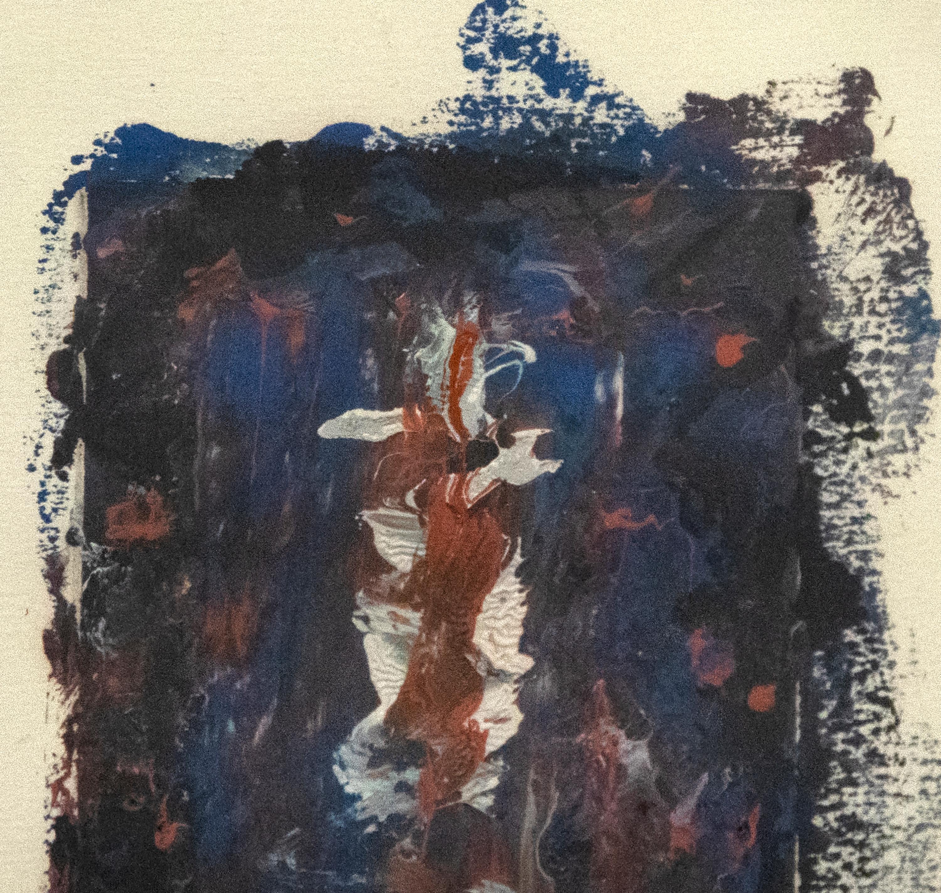 Crocifisso - Abstract Painting Bianco di Hans Burkhardt
