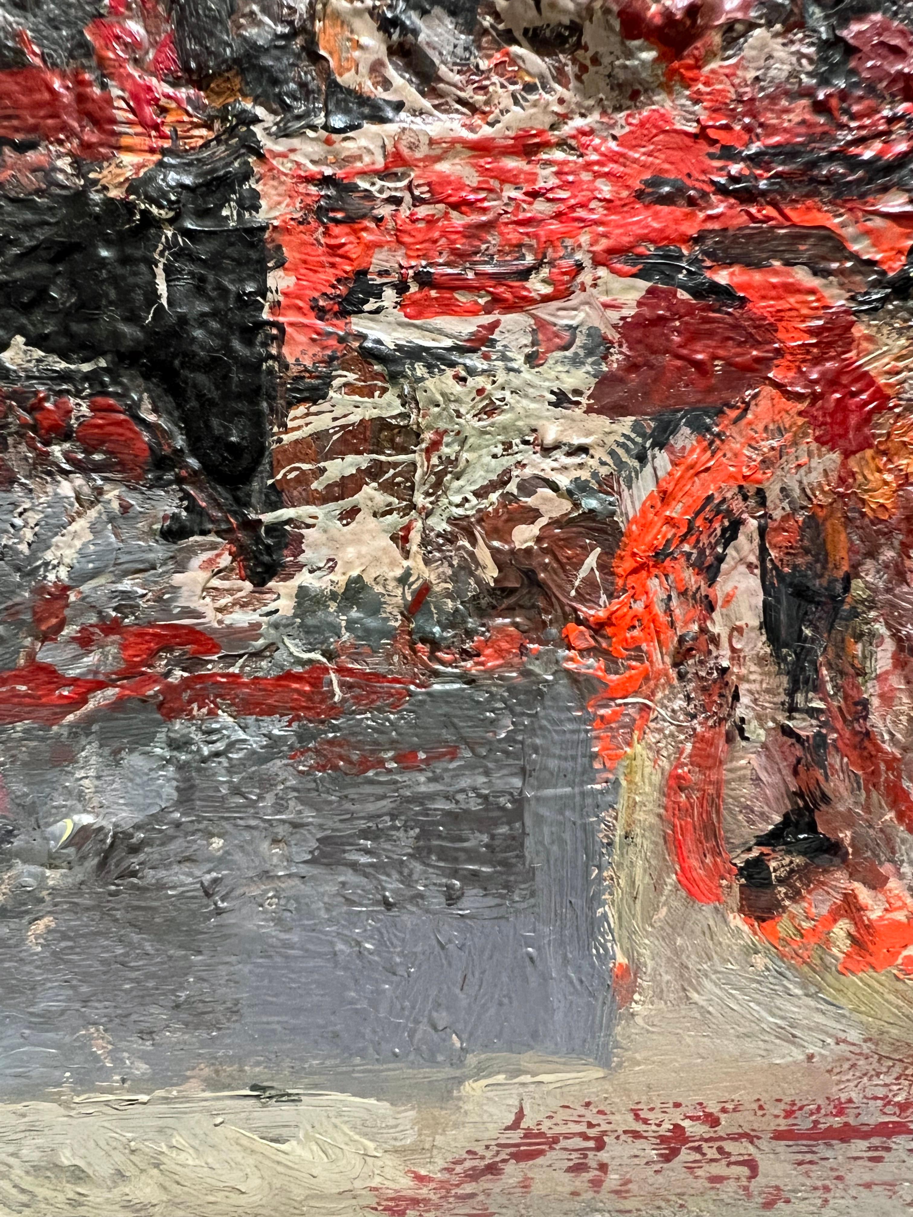 Fiori e lacrime, pittura ad olio astratta di Hans Burkhardt 5