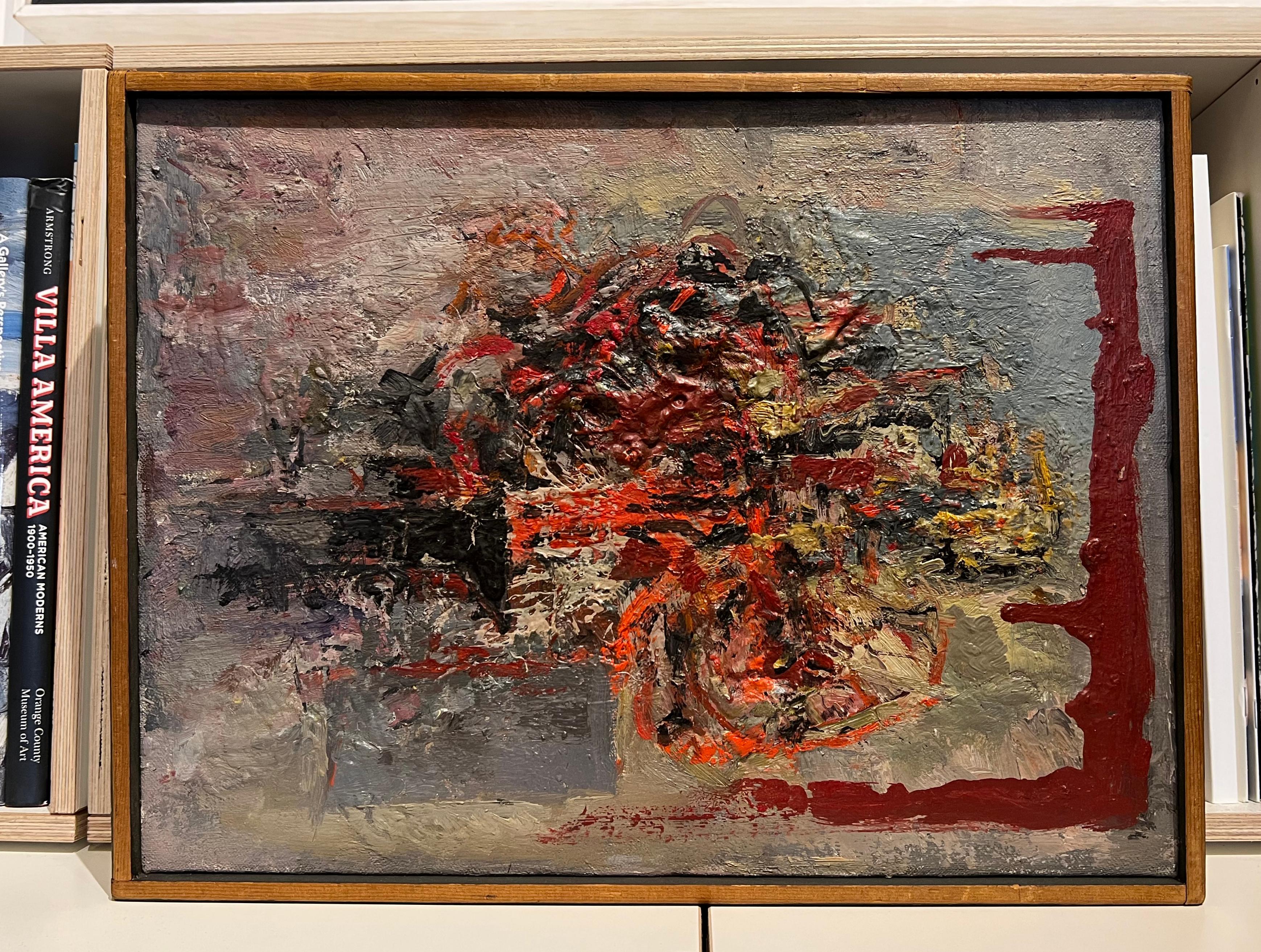 Fiori e lacrime, pittura ad olio astratta di Hans Burkhardt 2