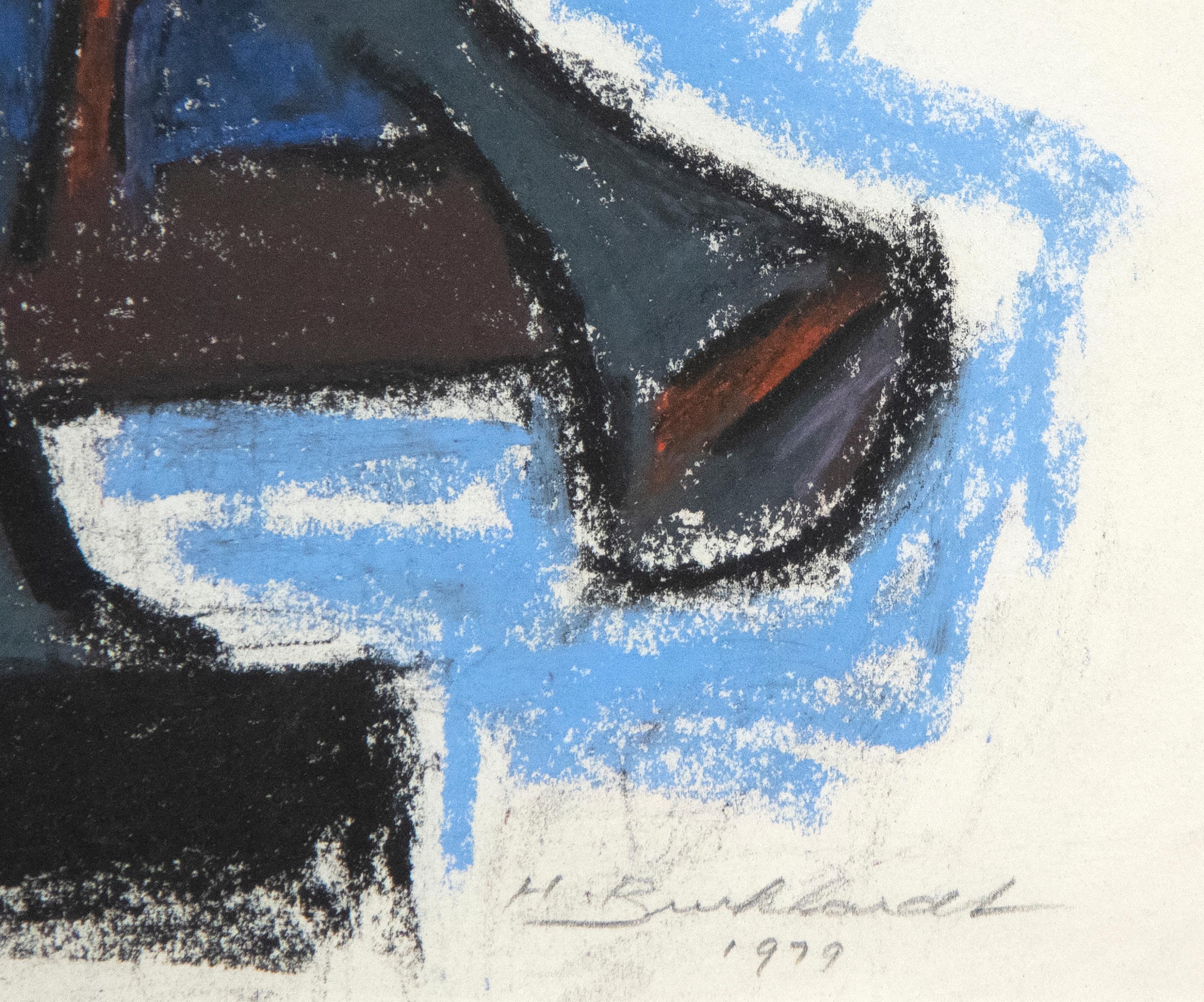 Senza titolo (Studio di figura astratta) - Painting Dopoguerra di Hans Burkhardt