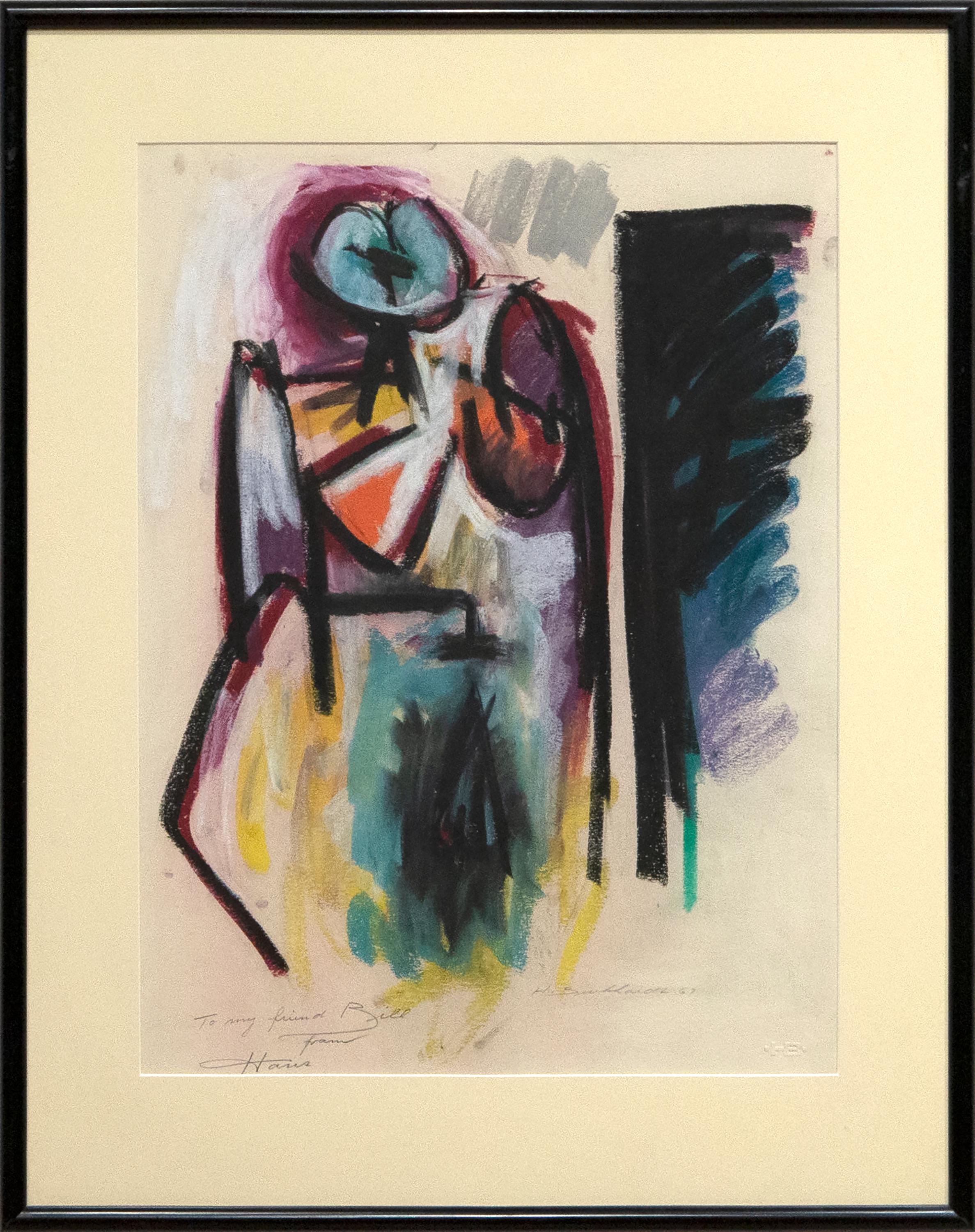 Senza titolo, Studio di figura - Painting di Hans Burkhardt