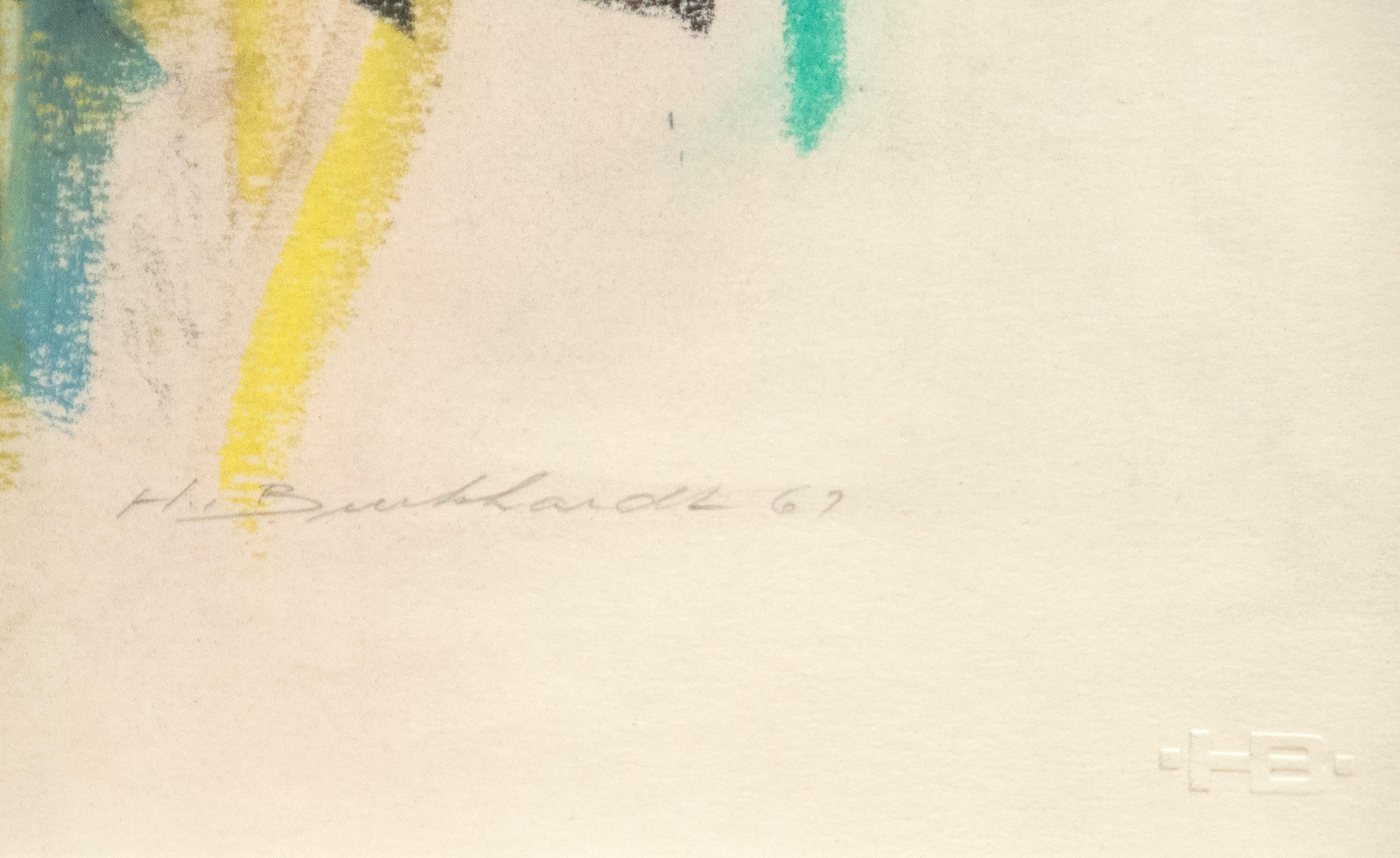 Senza titolo, Studio di figura - Abstract Painting Beige di Hans Burkhardt