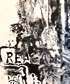 California Abstract Expressionist Linocut Lithograph Ronald Reagan Political Art