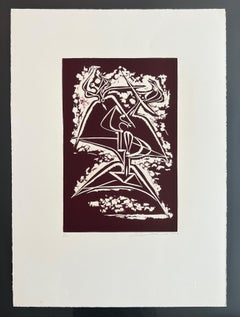 Untitled 1973 abstract lithograph by Hans Burkhardt