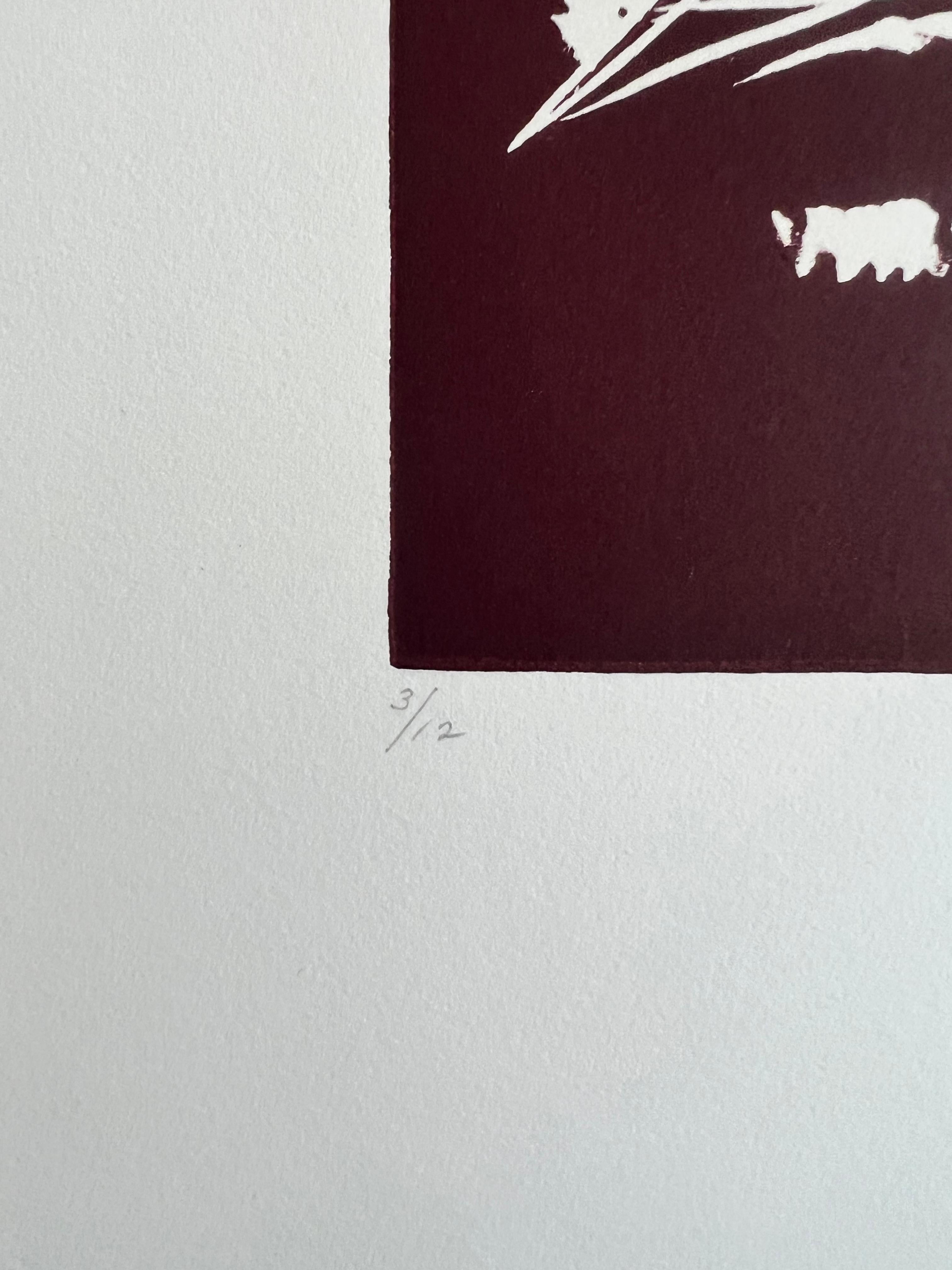 Litografia astratta senza titolo del 1973 di Hans Burkhardt in vendita 3