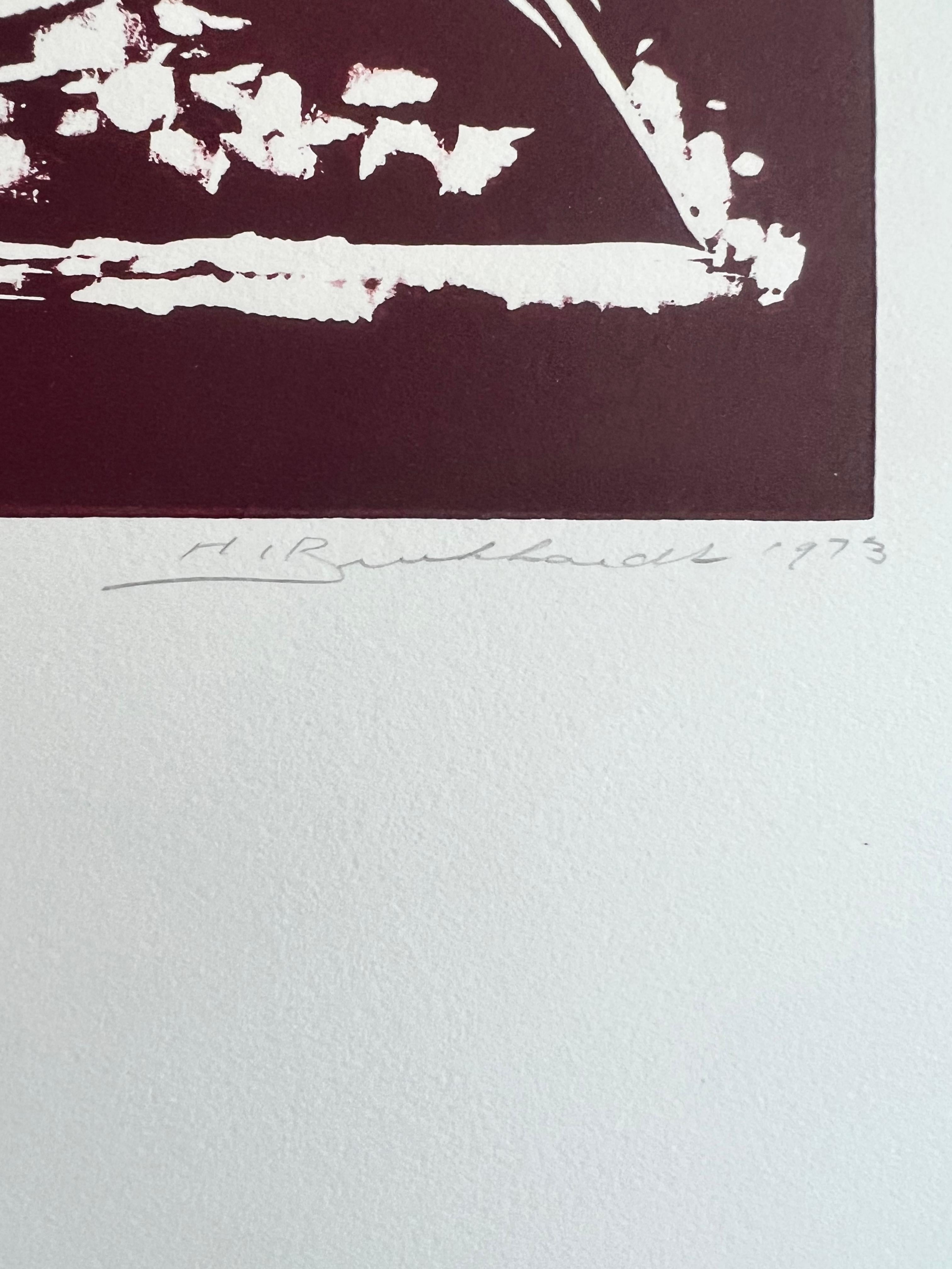 Litografia astratta senza titolo del 1973 di Hans Burkhardt in vendita 4