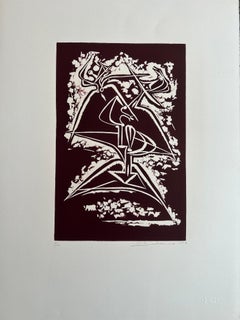 Litografia astratta senza titolo del 1973 di Hans Burkhardt