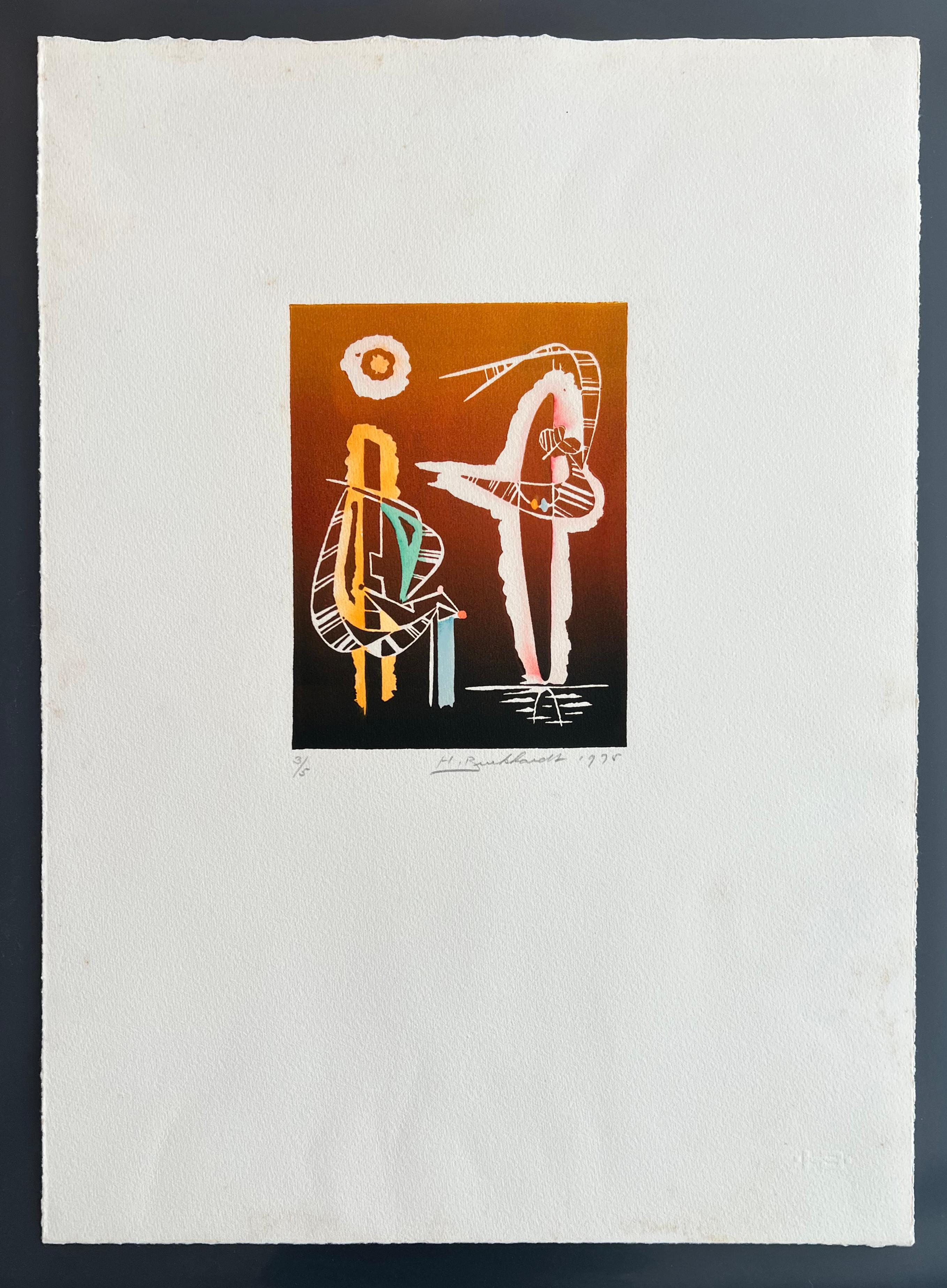 Litografia senza titolo di Hans Burkhardt in vendita 1