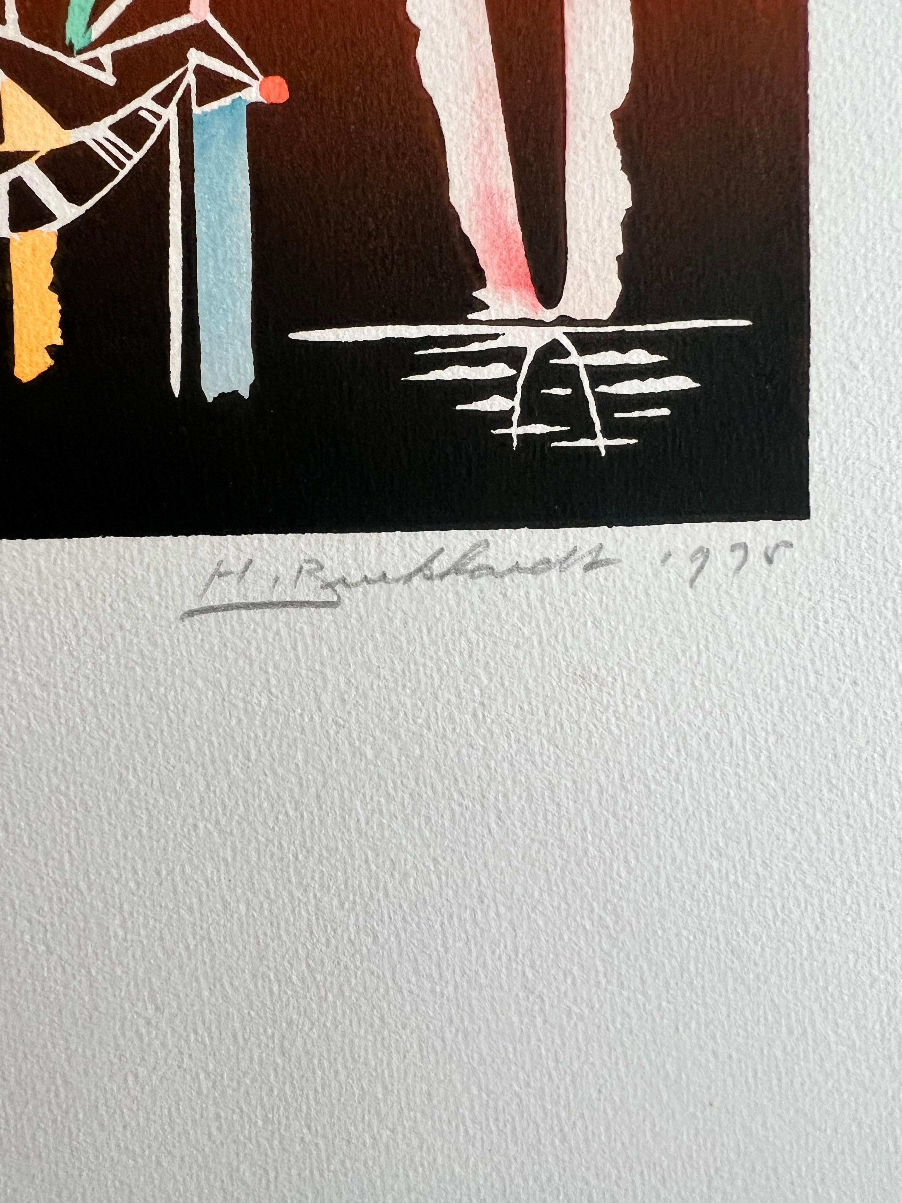Litografia senza titolo di Hans Burkhardt in vendita 5