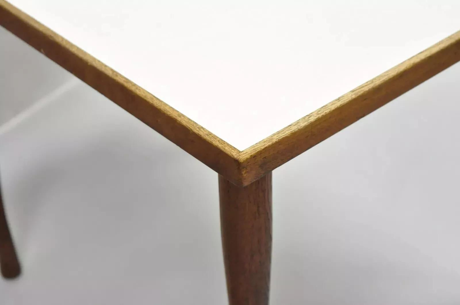 Hans C Andersen Danish Mid Century Modern Teak & Formica Snack Side Table - Pair For Sale 4