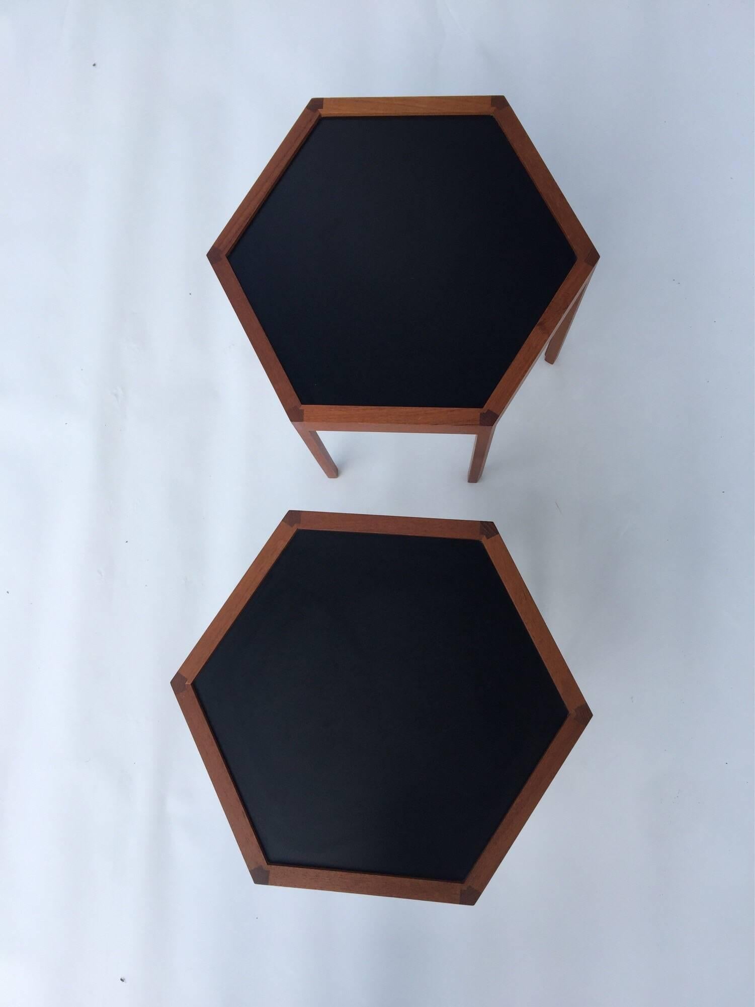 hexagon side table vintage