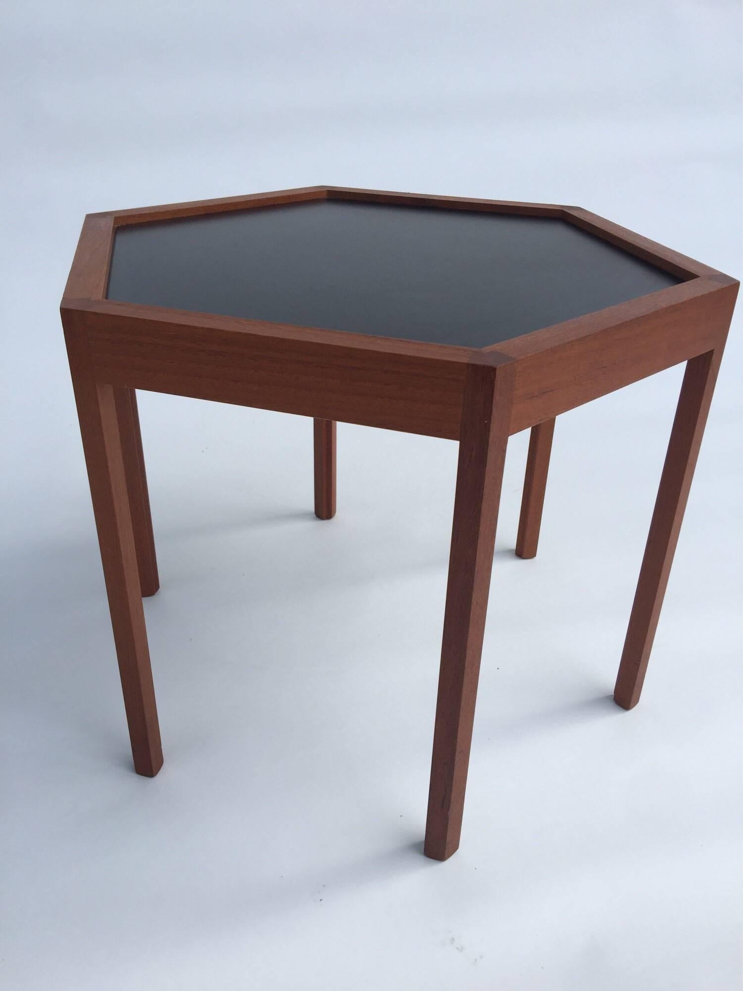 Danish Hans C. Andersen for Arturo Teak Hexagonal Side Tables