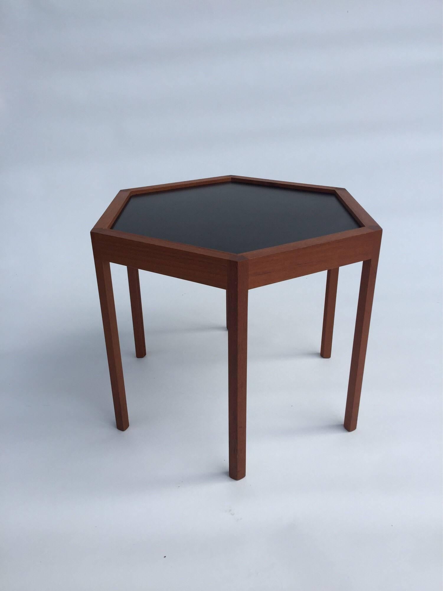Hans C. Andersen for Arturo Teak Hexagonal Side Tables In Good Condition In Brooklyn, NY