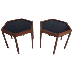 Hans C. Andersen for Arturo Teak Hexagonal Side Tables