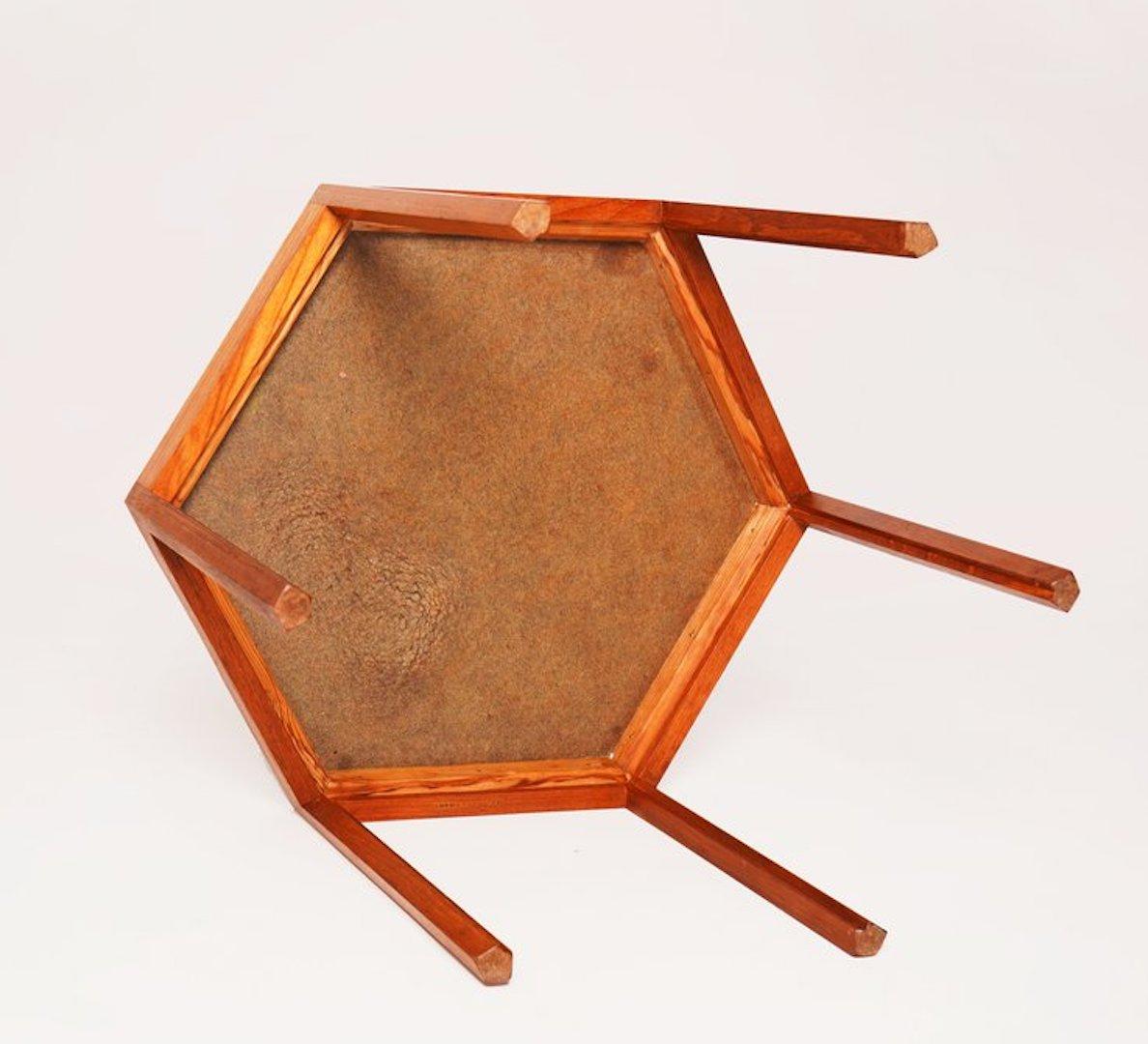 This elegant Hans C. Andersen hexagonal side table is made of rosewood and inlay formica in great original condition.

 