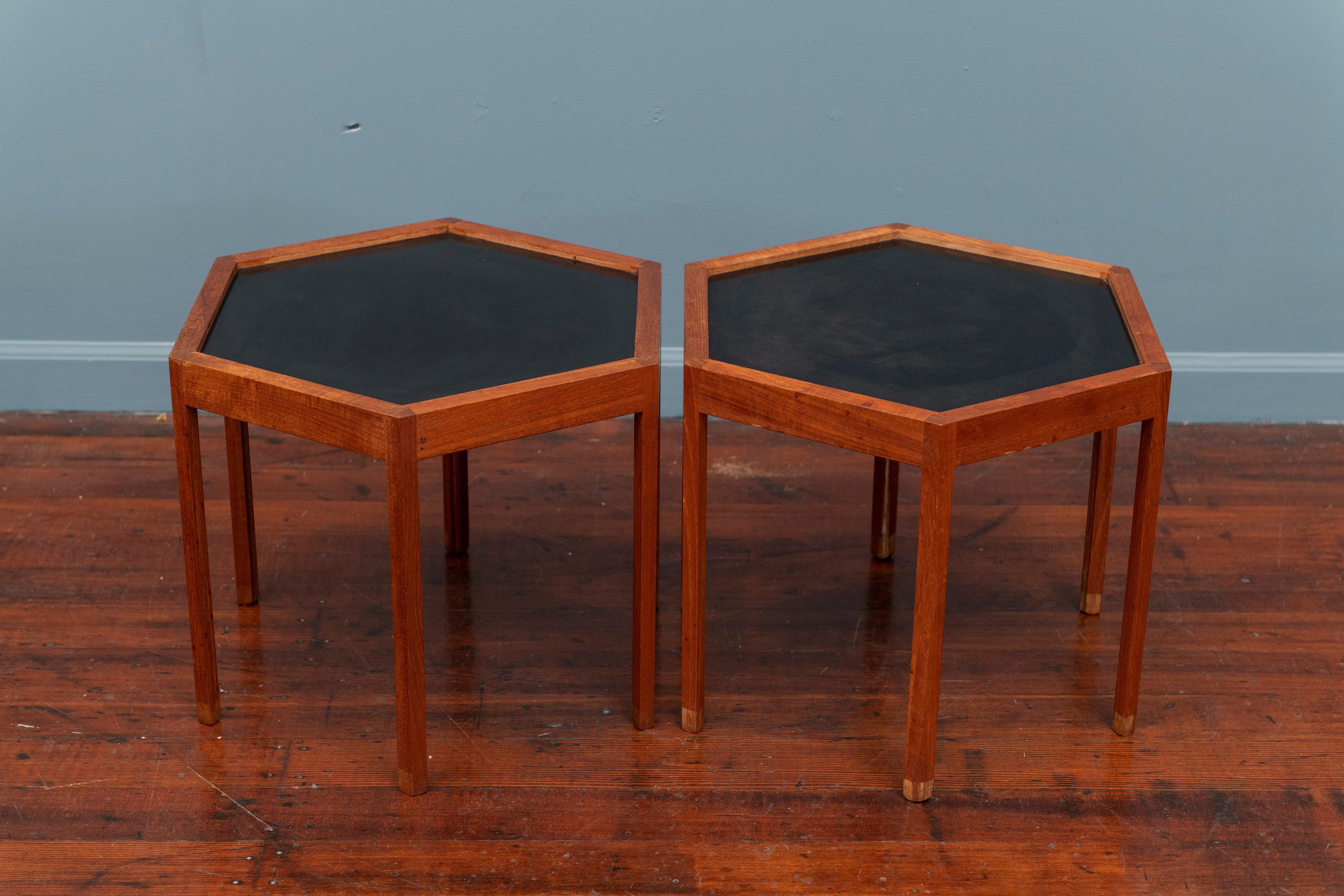 Scandinavian Modern Hans C Andersen Hexagonal Side Tables