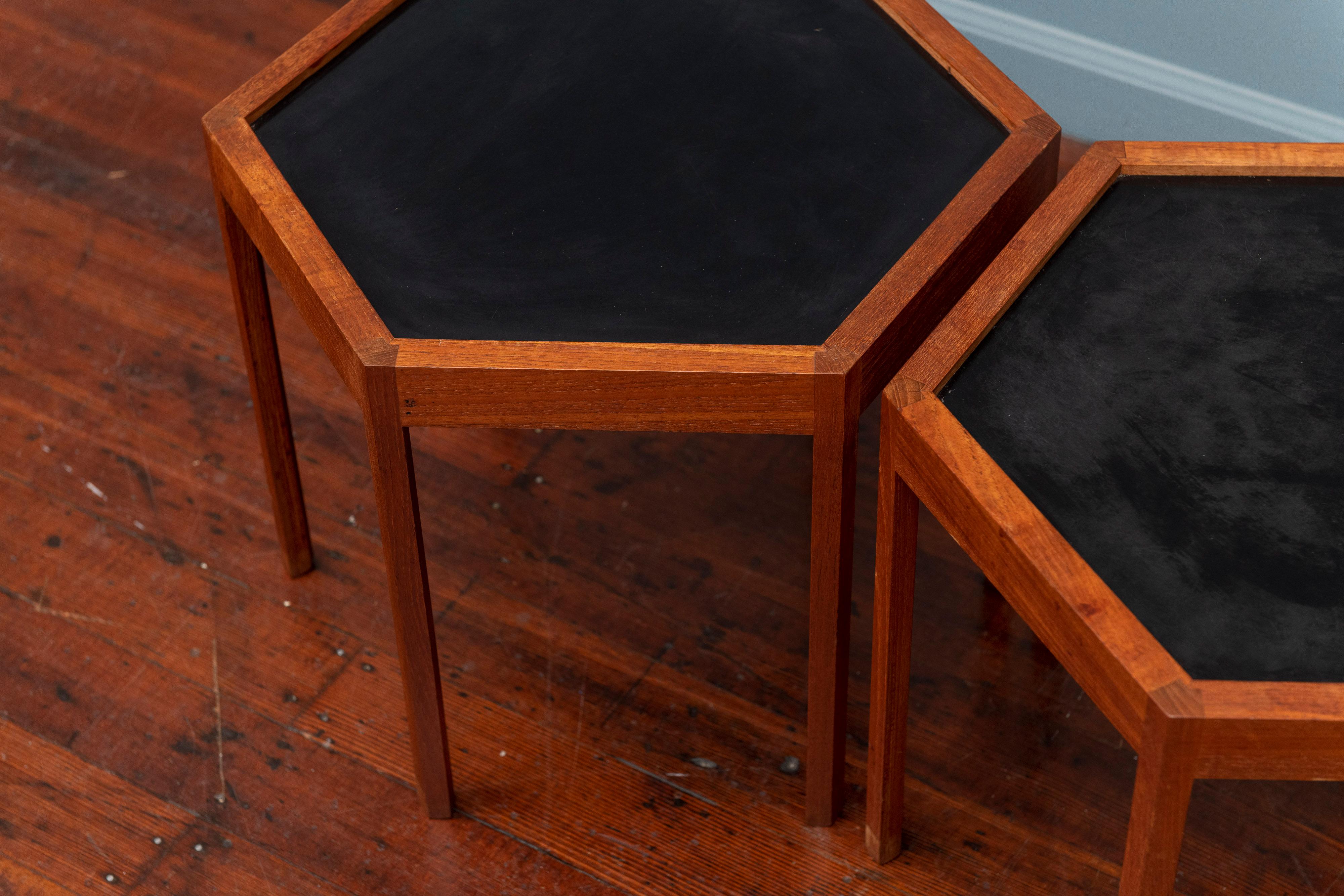 Danish Hans C Andersen Hexagonal Side Tables