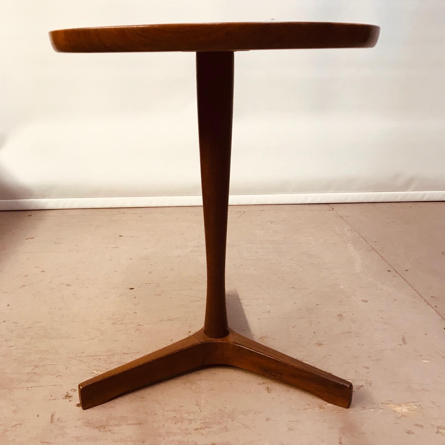 Mid-Century Modern Hans C Andersen Teak  Small Pedestal Table