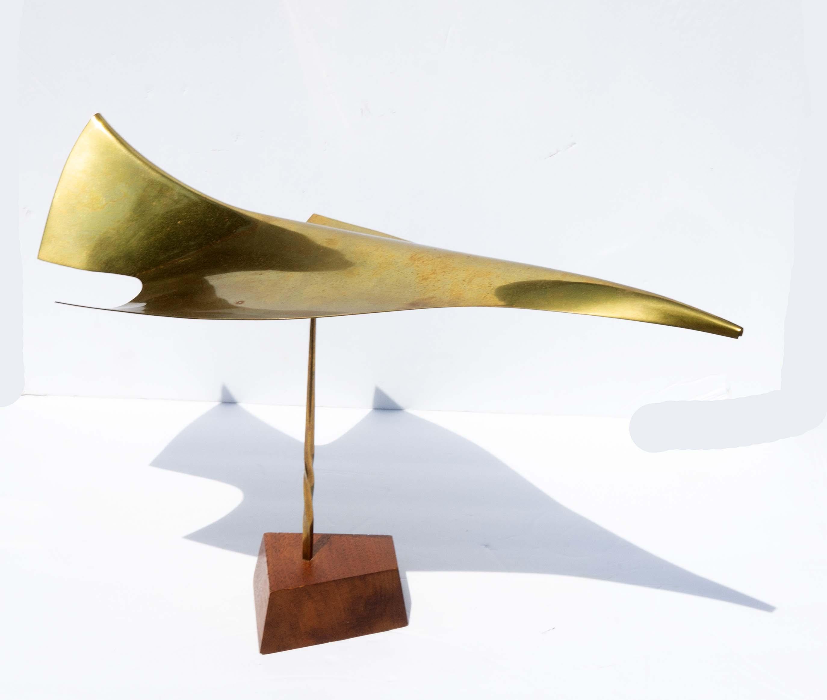 American Hans Christensen Hammered Brass Mobile Kinetic Sculpture 
