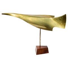 Used Hans Christensen Hammered Brass Mobile Kinetic Sculpture "Flight"