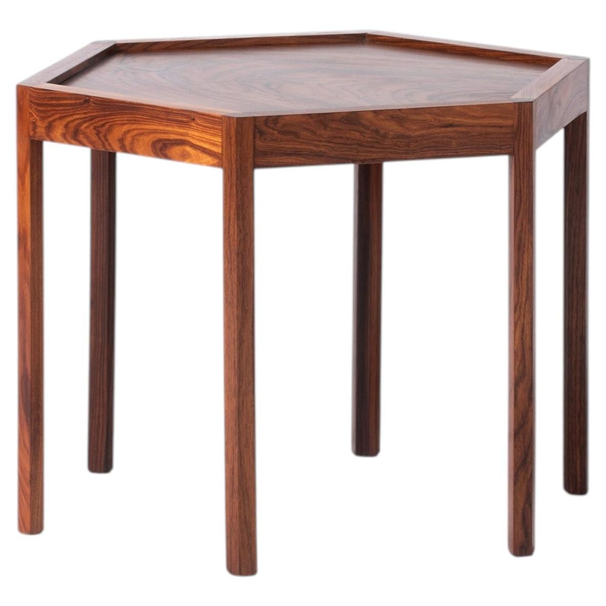 Hans Christian Andersen Table d'appoint hexagonale en palissandre 1960s