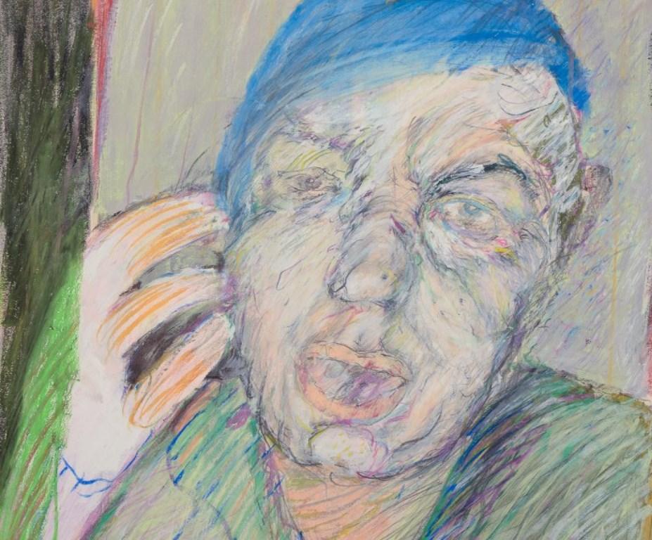 Modern Hans Christian Rylander. Colored pencil on paper. Portrait of a man. For Sale