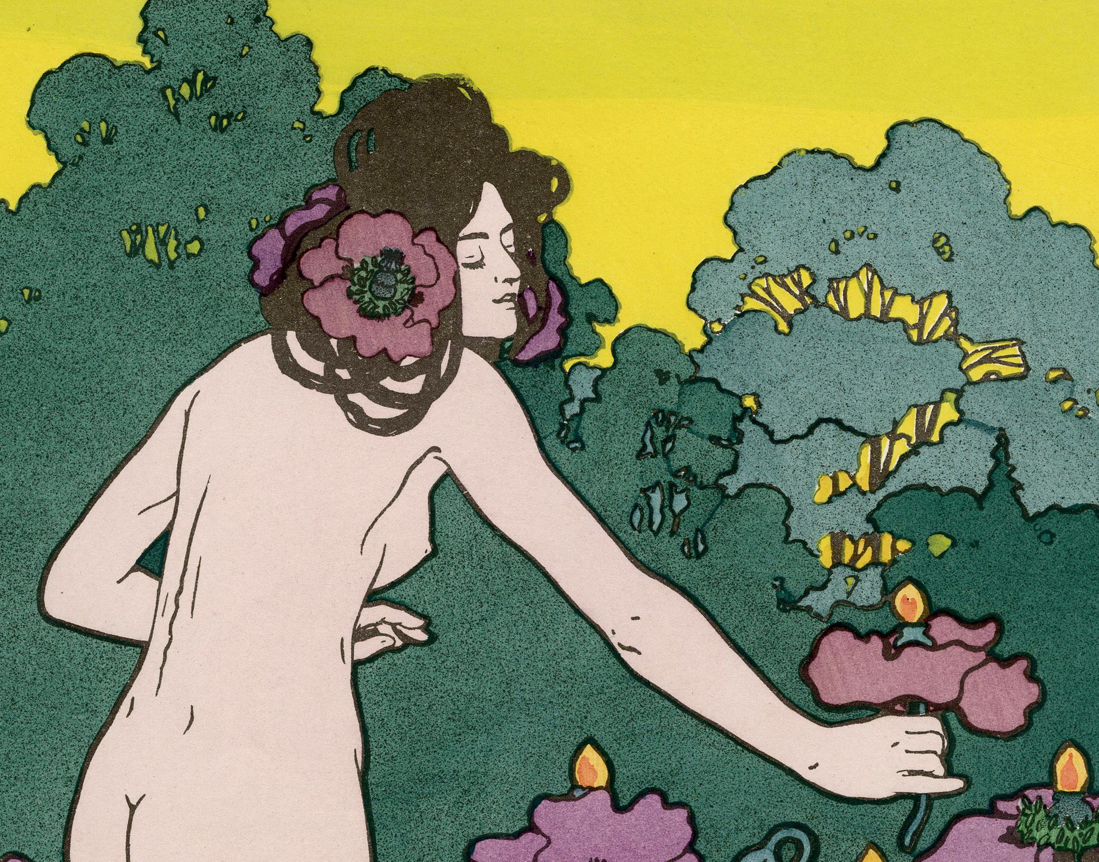L'heure de Berger (Hour of the Shepherd) - Art Nouveau Print by Hans Christiansen (b.1866)
