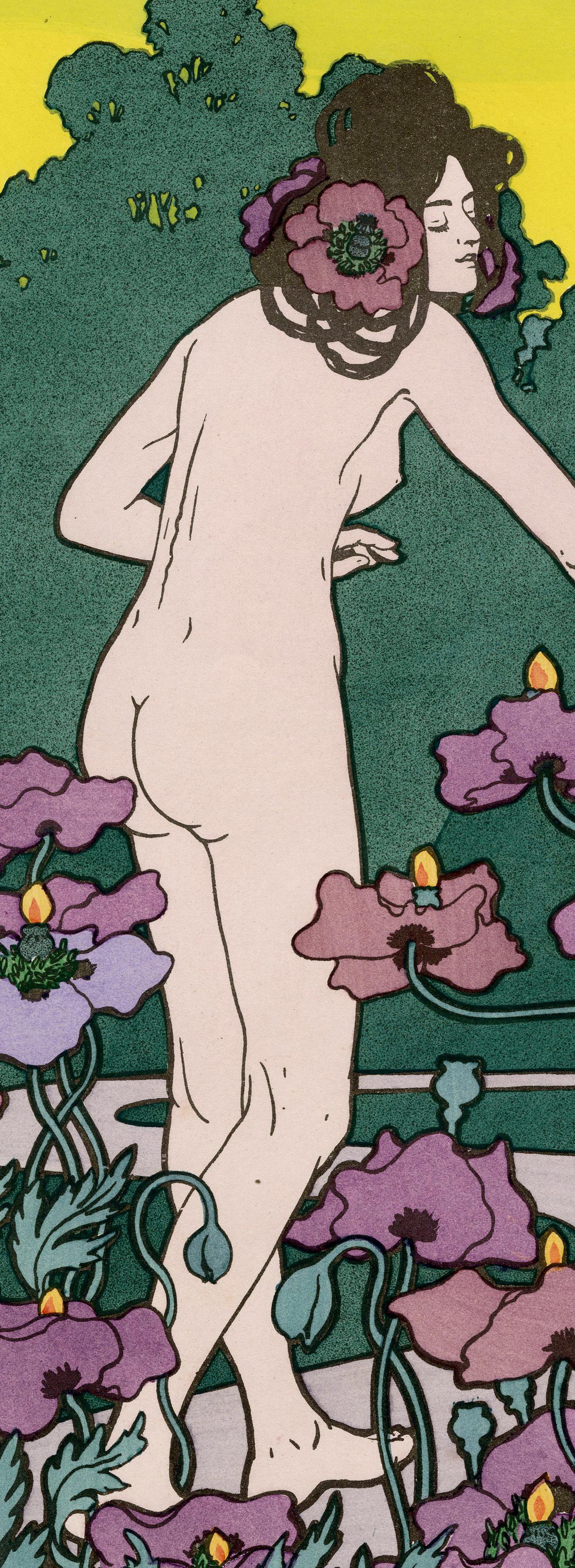 L'heure de Berger (Hour of the Shepherd) - Gray Nude Print by Hans Christiansen (b.1866)