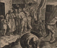 Workers in the Vineyard - 1585 Old Master Engraving Religious