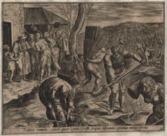 Workers in the Vineyard - 1585 Old Master Engraving Religious