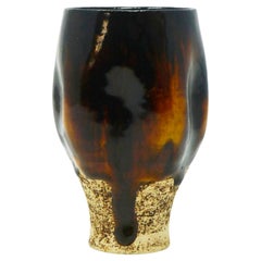 Hans Coper, Treacle Glaze Footed Stoneware Vessel, circa 1954, impressed seal
